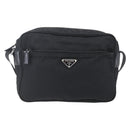 PRADA Shoulder Bag Nylon Black Silver Auth SW1837-13