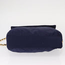 PRADA Chain Shoulder Bag Nylon Purple Gold Auth SW1838-6