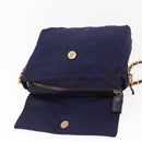 PRADA Chain Shoulder Bag Nylon Purple Gold Auth SW1838-9