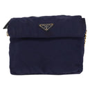 PRADA Chain Shoulder Bag Nylon Purple Gold Auth SW1838-13