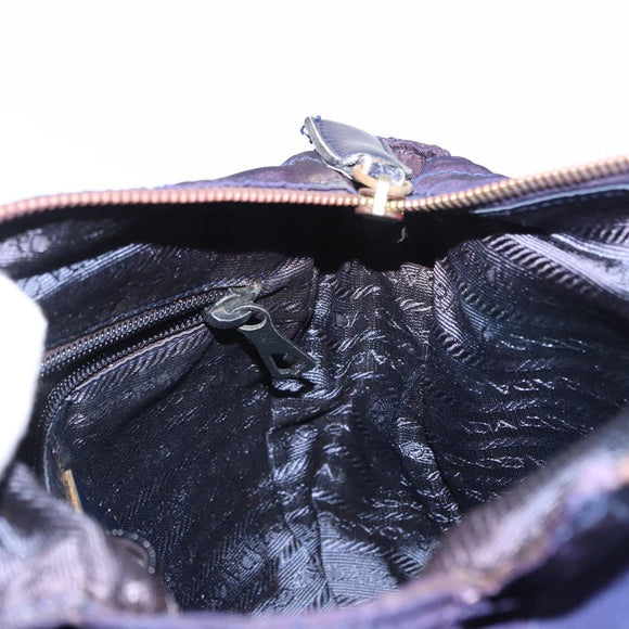 PRADA Chain Shoulder Bag Nylon Purple Gold Auth SW1838
