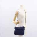 PRADA Chain Shoulder Bag Nylon Purple Gold Auth SW1838-25