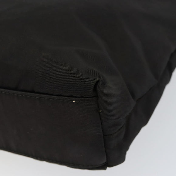 PRADA Tote Bag Nylon Black Silver Auth SW1839