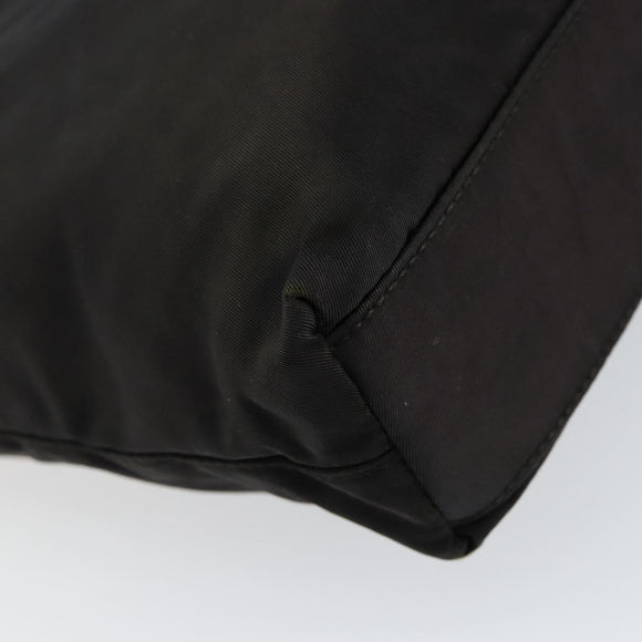 PRADA Tote Bag Nylon Black Silver Auth SW1839