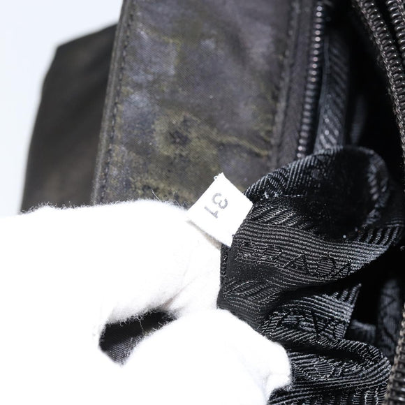 PRADA Tote Bag Nylon Black Silver Auth SW1839