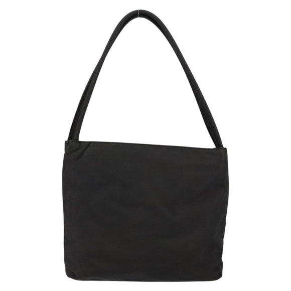 PRADA Tote Bag Nylon Black Silver Auth SW1839