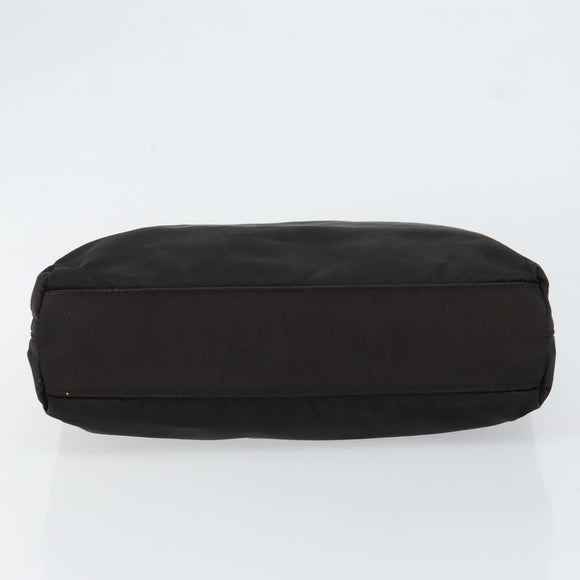 PRADA Tote Bag Nylon Black Silver Auth SW1839