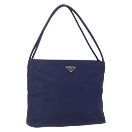 PRADA Tote Bag Nylon Navy Silver Auth SW1840