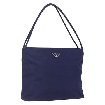 PRADA Tote Bag Nylon Navy Silver Auth SW1840