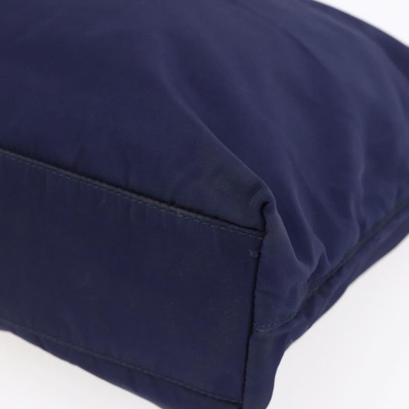 PRADA Tote Bag Nylon Navy Silver Auth SW1840