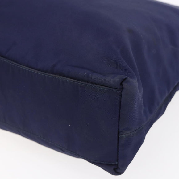 PRADA Tote Bag Nylon Navy Silver Auth SW1840