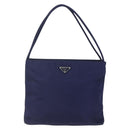 PRADA Tote Bag Nylon Navy Silver Auth SW1840-13