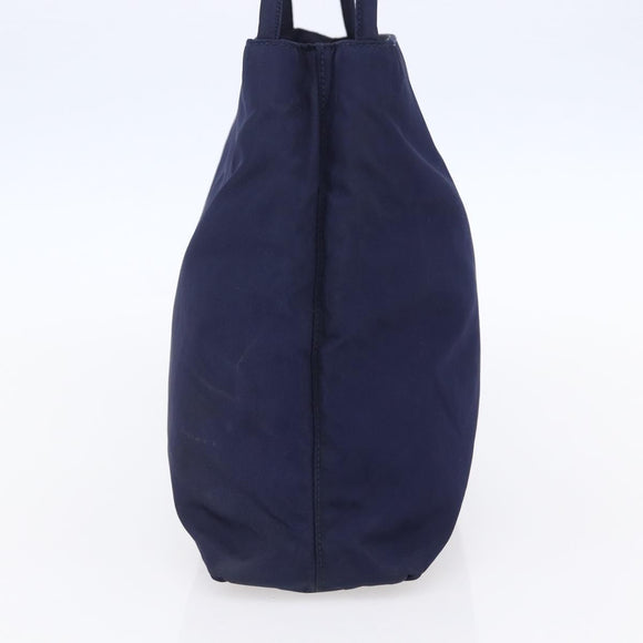 PRADA Tote Bag Nylon Navy Silver Auth SW1840