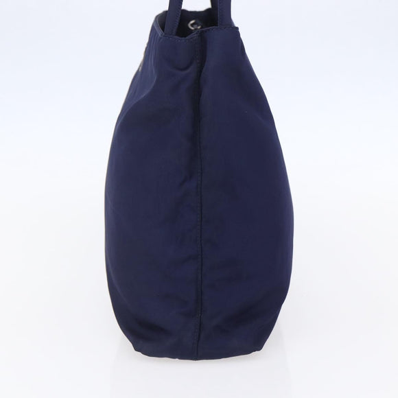 PRADA Tote Bag Nylon Navy Silver Auth SW1840