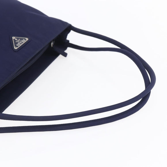 PRADA Tote Bag Nylon Navy Silver Auth SW1840