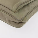 PRADA Shoulder Bag Nylon Leather Beige Gold Auth SW1841-16