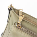 PRADA Shoulder Bag Nylon Leather Beige Gold Auth SW1841-19