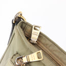 PRADA Shoulder Bag Nylon Leather Beige Gold Auth SW1841-9