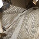 PRADA Shoulder Bag Nylon Leather Beige Gold Auth SW1841-10