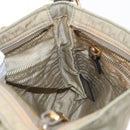 PRADA Shoulder Bag Nylon Leather Beige Gold Auth SW1841-22