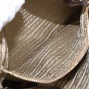 PRADA Shoulder Bag Nylon Leather Beige Gold Auth SW1841-24