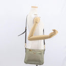 PRADA Shoulder Bag Nylon Leather Beige Gold Auth SW1841-25