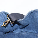 PRADA Canapa MM Hand Bag Denim 2way Blue Gold Auth SW1842-20