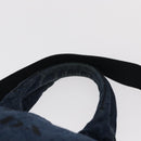 PRADA Canapa MM Hand Bag Denim 2way Blue Gold Auth SW1842-8