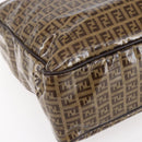 FENDI Zucchino Canvas Hand Bag Beige Gold Auth SW1844-11