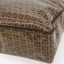 FENDI Zucchino Canvas Hand Bag Beige Gold Auth SW1844-12