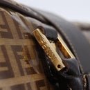FENDI Zucchino Canvas Hand Bag Beige Gold Auth SW1844-14