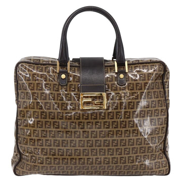 FENDI Zucchino Canvas Hand Bag Beige Gold Auth SW1844 - 0