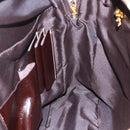 FENDI Zucchino Canvas Hand Bag Beige Gold Auth SW1844-21