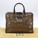 FENDI Zucchino Canvas Hand Bag Beige Gold Auth SW1844-27