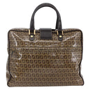 FENDI Zucchino Canvas Hand Bag Beige Gold Auth SW1844-3