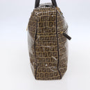 FENDI Zucchino Canvas Hand Bag Beige Gold Auth SW1844-5