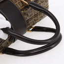 FENDI Zucchino Canvas Hand Bag Beige Gold Auth SW1844-7