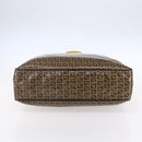 FENDI Zucchino Canvas Hand Bag Beige Gold Auth SW1844-9
