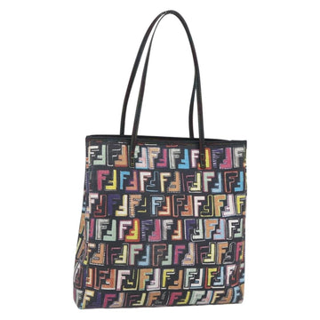 FENDI Zucca Canvas Tote Bag PVC Multicolor Gold Auth SW1846V