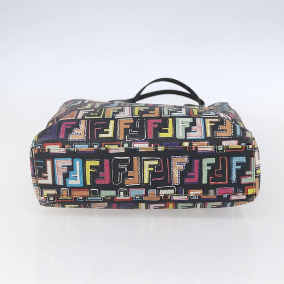 FENDI Zucca Canvas Tote Bag PVC Multicolor Gold Auth SW1846V