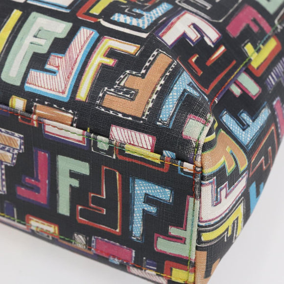 FENDI Zucca Canvas Tote Bag PVC Multicolor Gold Auth SW1846V