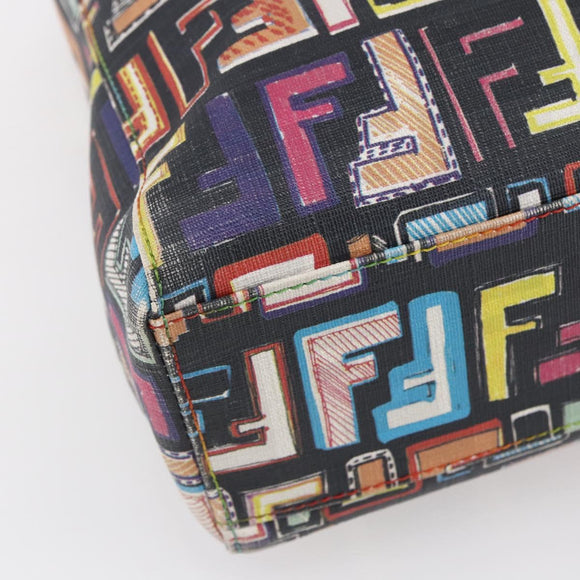 FENDI Zucca Canvas Tote Bag PVC Multicolor Gold Auth SW1846V