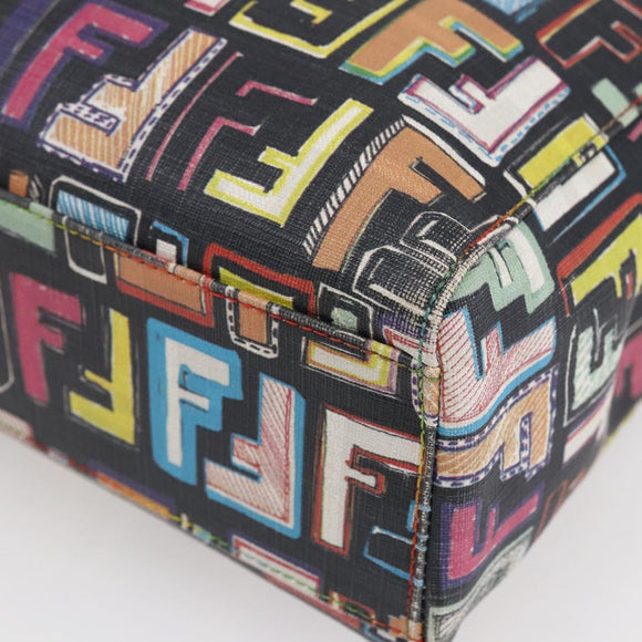 FENDI Zucca Canvas Tote Bag PVC Multicolor Gold Auth SW1846V
