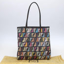 FENDI Zucca Canvas Tote Bag PVC Multicolor Gold Auth SW1846V-25