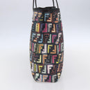 FENDI Zucca Canvas Tote Bag PVC Multicolor Gold Auth SW1846V-4
