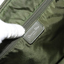 Christian Dior Trotter Canvas Shoulder Bag Green Silver Auth SW1847-15