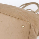 Christian Dior Canage Hand Bag Leather Beige Gold Auth SW1848-14