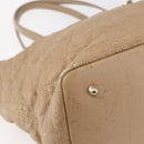 Christian Dior Canage Hand Bag Leather Beige Gold Auth SW1848-15