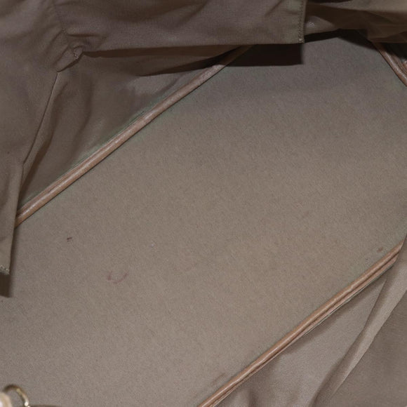 Christian Dior Canage Hand Bag Leather Beige Gold Auth SW1848