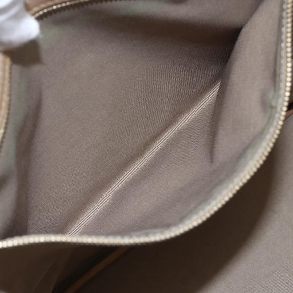 Christian Dior Canage Hand Bag Leather Beige Gold Auth SW1848